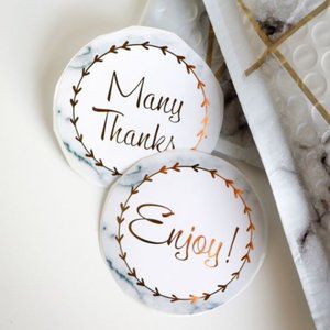 96 pieces 2.5" marble Thank you Stickers